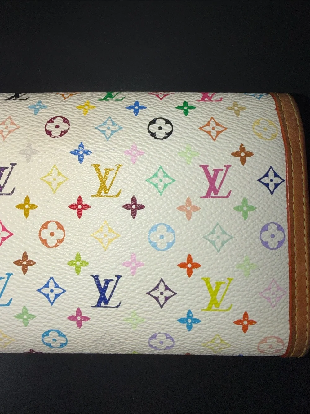 Louis Vuitton Takashi Murakami Multicolor White Wallet